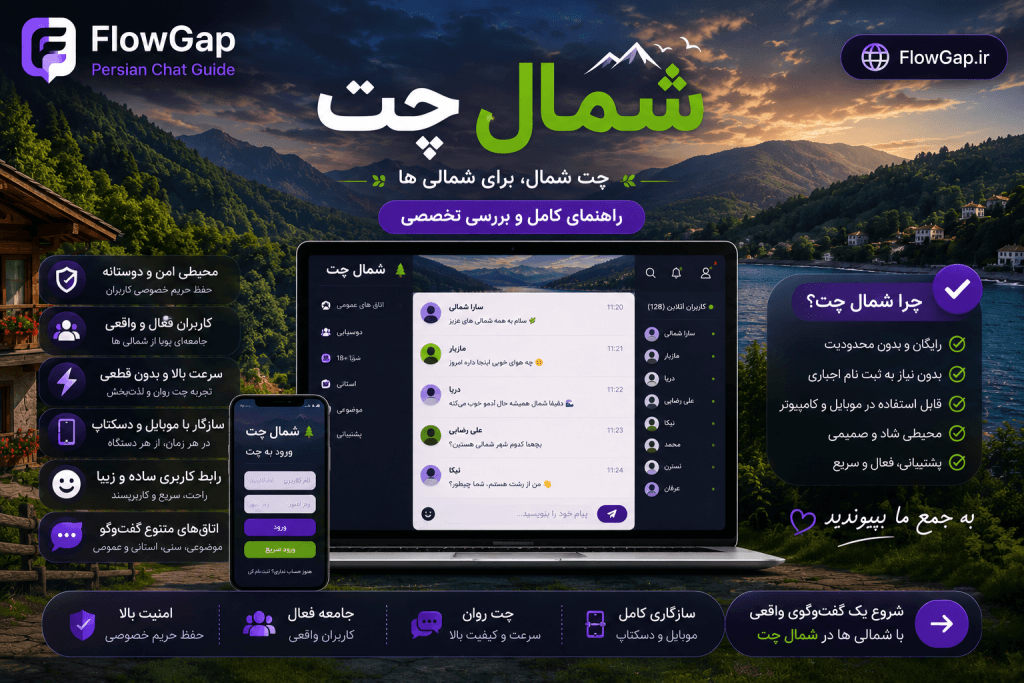 تصویر اختصاصی پایان مقاله شمال چت با طبیعت شمال ایران، رابط کاربری چت آنلاین و برند FlowGap