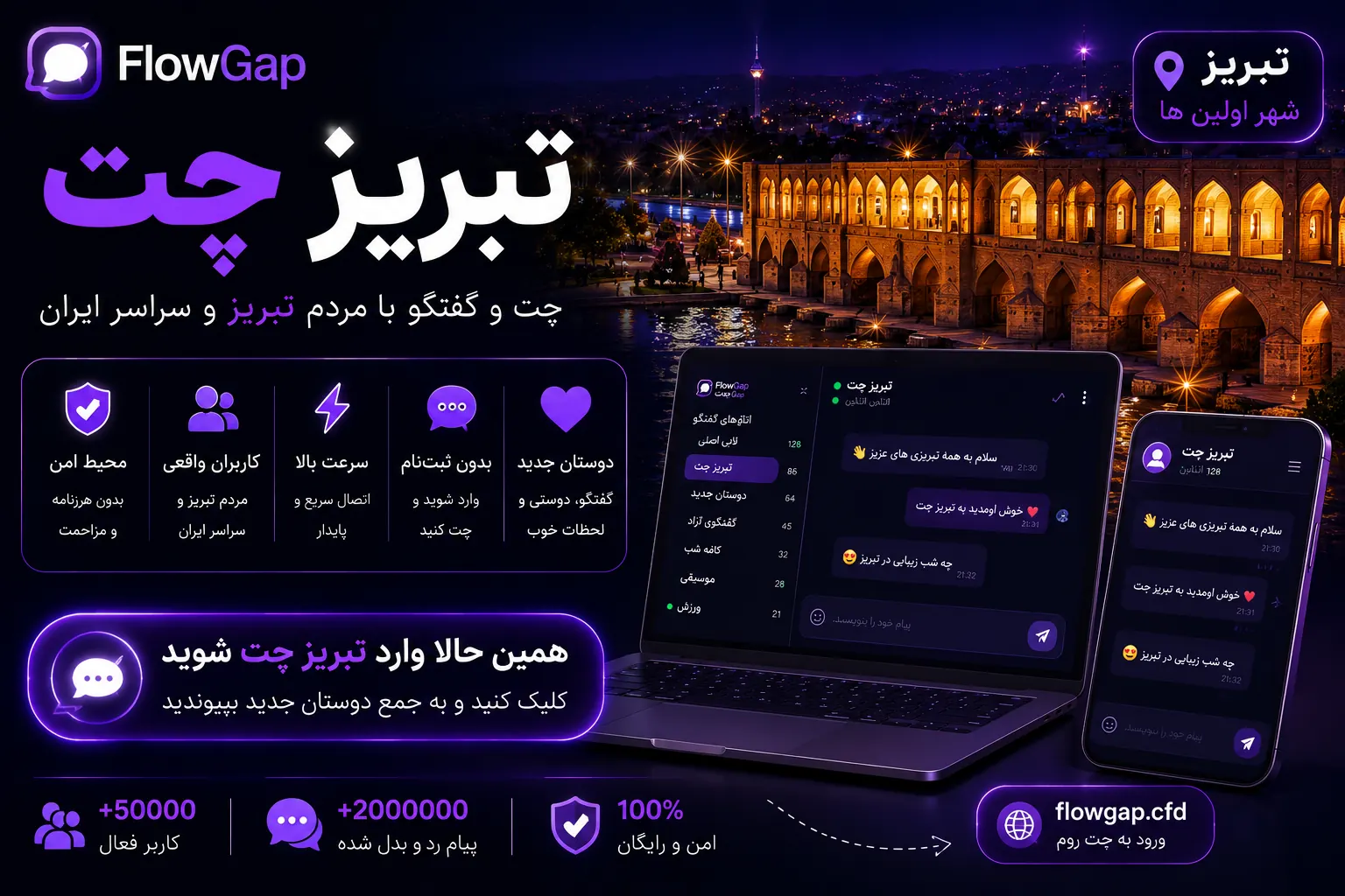 تبریز چت؛ فضای گفتگوی آنلاین فارسی
